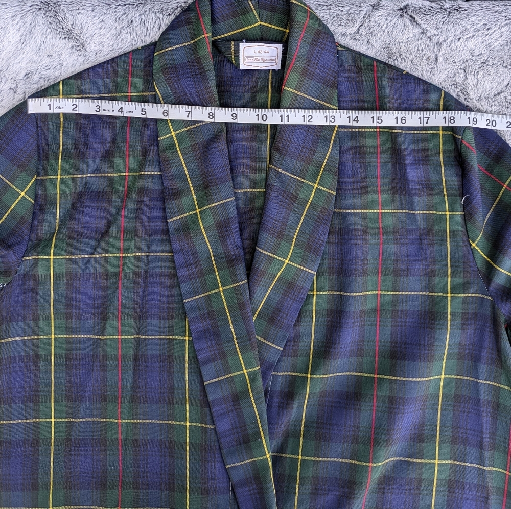 Vintage Sears The Men's Store Plaid Housecoat Large 42-44 - Picture 8 of 14